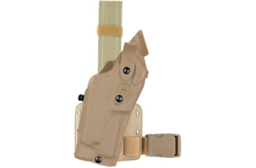 Image of Safariland 6304 ALS/SLS Drop-Leg Tactical Holster, SIG Sauer P226R DA/SA Full Size Hammer, Single Strap Leg Shroud, Right, FDE Brown, 1170410