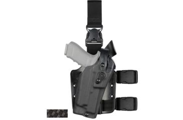 Image of Safariland Model 6305 ALS/SLS Drop-Leg Holster, Glock 20/21 w/ITI M3 Light, Right Hand, STX Basket Weave Black, 6305-3832-481