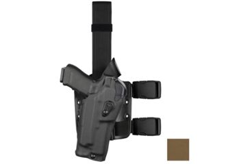 Image of Safariland Model 6384RDS ALS OMV Drop Leg Holster, Sig Sauer P320 9mm/.40 Compact w/ITI M3/Streamlight TLR1/SF X300/X300U, Left Hand, Cordura, Double Strap, Coyote Brown, 6384RDS-7502-742
