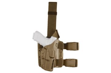 Image of Safariland Model 7384 7TS ALS/OMV Drop-Leg Holster, Glock 20/21 w/ITI M3 Light, Right Hand, STX Flat Dark Earth, 7384-3832-551