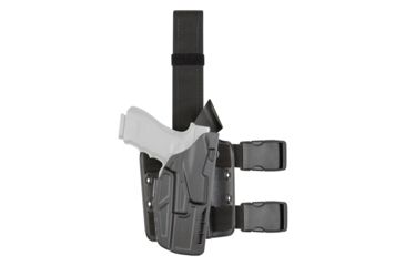 Image of Safariland Model 7384 7TS ALS/OMV Drop-Leg Holster, Glock 19/23/32 w/ITI M3 Light, Right Hand, STX Plain Black, 7384-2832-411