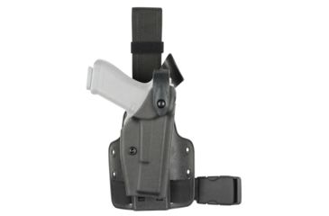 Image of Safariland SLS Tactical Holster, Right Hand, STX Tactical Black Leg Shroud Single Strap 6004-14821-121-SP10