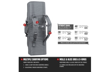 Image of Savior Equipment American Classic Double Rifle Case, 55in, Gray, RB-5512DG-V1-GS