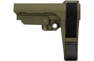 Image of SB Tactical SBA3 5 Position Adjustable Rifle Brace, OD Green, SBA3X-04-SB