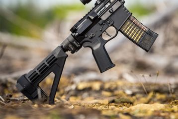 Image of SB Tactical Stabilizing Brace kit for Mossberg 590 Shockwave, SBM, Black, 590-SBM4-01-SB