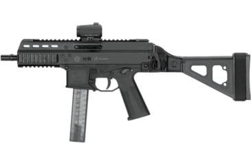 Image of SB Tactical UMP and APC Folding Pistol Brace w/ Adjustable Nylon Stabilizing Strap, Black, SBTSBT-01-SB