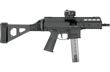 Image of SB Tactical UMP and APC Folding Pistol Brace w/ Adjustable Nylon Stabilizing Strap, Black, SBTSBT-01-SB