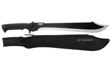 Image of Schrade Decimate Sawback, 3CR Steel Blade, Non-Sleep Rubberized Handle, 1182528