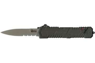 Image of Schrade Viper 3rd Generation Automatic Folding Knife, 3.5in, 4034 Steel, Partially Serrated Blade, Bead Blast Handle, - SCHOTF3S