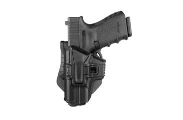 Image of Scorpus M1 Paddle/Belt Level 1 Holster, Glock 9mm, Left Hand, Black, 3QG-HT-SCM1LH-SC-G9LHB