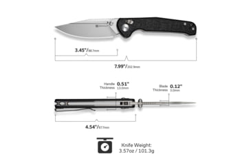 Image of SENCUT Glenspar Thumb Stud &amp; Crossbar Lock Knife Black Shredded G10 Handle 3.45inch Stonewashed 9cr18mov Blade