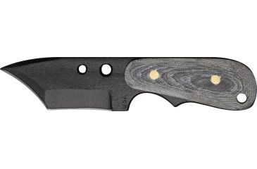Image of Shadow Tech Backup Fixed Knife, 1095 high carbon steel wicked point blade with bla, Black canvas micarta handle STK023