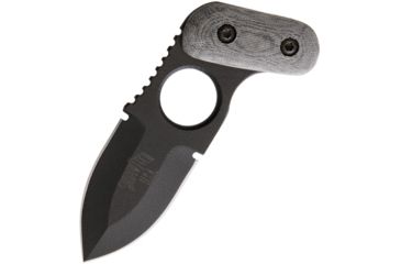 Image of Shadow Tech Q.R.T. Quick Response Tactical Fixed Blade Knife, 2.75in, 1095 Carbon Steel, Spear Point, Black, Canvas Micarta Handle STK119