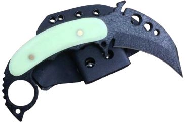 Image of Shadow Tech Street Fighter Karambit, Moonglow G-10 Handle, Black Plain, NO STSFKBPMG