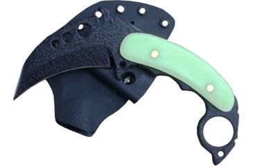Image of Shadow Tech Street Fighter Karambit, Moonglow G-10 Handle, Black Plain, NO STSFKBPMG