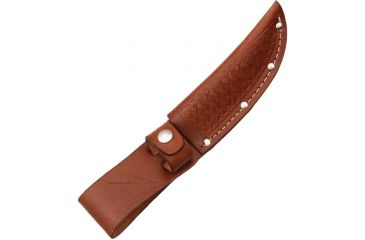 Image of Sheath Fixed Knife Sheath, Brown basketweave leather,Fits up to 4in blade SH1133