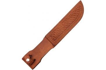 Image of Sheath Fixed Knife Sheath, Brown basketweave leather,Fits up to 7in blade SH1136