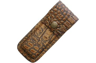 Image of Sheath Leather Sheath Alligator Pattern, Fits 4.5in To 5.25in Folding Knife, Alligator Pattern, Leather Construction, SH1191