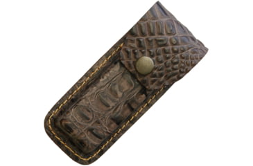 Image of Sheath Leather Sheath, Fits 4.5in To 5.25in Folding Knife, Crocodile Pattern, Leather Construction, SH1197