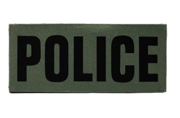 Image of Shellback Tactical Police ID Placard, Hook Back, 3 x 7in?h, Black on Olive, One Size Fits Most SBT-X213229A-POL-BO