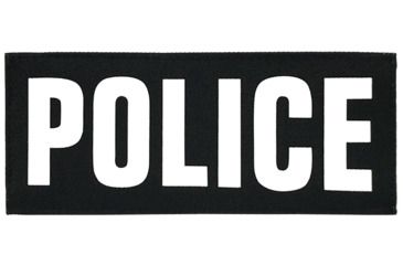 Image of Shellback Tactical Police ID Placard, Hook Back, 2 x 5in?h, White on Black, One Size Fits Most SBT-X213230-POL-WB