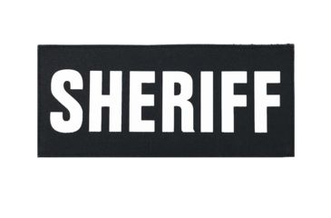 Image of Shellback Tactical Sheriff ID Placard, Hook Back, 2 x 5in?h, White on Black, One Size Fits Most SBT-X213230-SH-WB