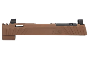 Image of SIG SAUER Spectre Comp Slide Assembly w/ Integrated Compensator and X-Ray3 Day/Night Suppressor Sights, P365/P365XL/P365X, 9mm Luger, 3.1in Barrel, Optic Ready, Nitron Stainless Steel, Coyote Brown, 8901048