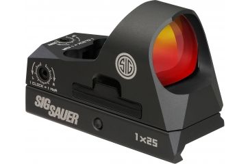 Image of Sig Romeo 3 Miniature 1x25mm Reflex Sight w/ Riser, 3 MOA Red Dot Reticle, Graphite SOR31002