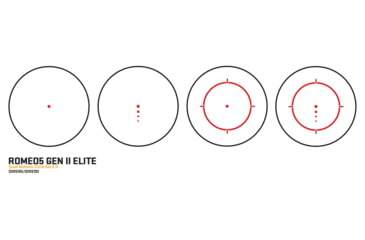 Image of SIG SAUER ROMEO5 GEN II Elite, Red Dot, 1X20mm, Quad Ballistic Circle Dot 2.0 Reticle, 2 MOA Dot with 65 MOA Circle and Ballistic Holdover Points, Includes 1.93 High Mount, Fits Picatinny, Matte Finish, Black