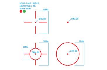 Image of SightMark Ultra Shot R-Spec 1x 33x24 mm Reflex Red Dot Sight, 5 MOA dot, 3 MOA dot with 50 MOA circle, 3 MOA dot with 50 MOA crossshair, 3 MOA dot with 30 MOA circle/crosshair (subtensions total 50 MOA), Dark Earth, SM26031DE