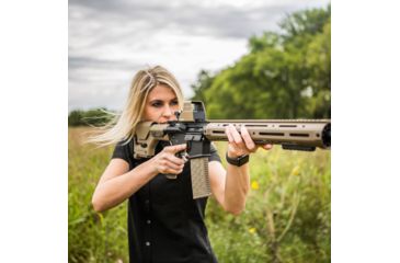 Image of SightMark Ultra Shot R-Spec 1x 33x24 mm Reflex Red Dot Sight, 5 MOA dot, 3 MOA dot with 50 MOA circle, 3 MOA dot with 50 MOA crossshair, 3 MOA dot with 30 MOA circle/crosshair (subtensions total 50 MOA), Dark Earth, SM26031DE