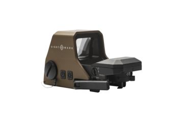 Image of SightMark Ultra Shot R-Spec 1x 33x24 mm Reflex Red Dot Sight, 5 MOA dot, 3 MOA dot with 50 MOA circle, 3 MOA dot with 50 MOA crossshair, 3 MOA dot with 30 MOA circle/crosshair (subtensions total 50 MOA), Dark Earth, SM26031DE