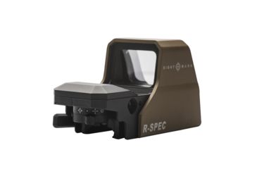 Image of SightMark Ultra Shot R-Spec 1x 33x24 mm Reflex Red Dot Sight, 5 MOA dot, 3 MOA dot with 50 MOA circle, 3 MOA dot with 50 MOA crossshair, 3 MOA dot with 30 MOA circle/crosshair (subtensions total 50 MOA), Dark Earth, SM26031DE