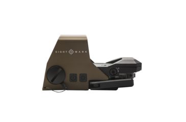 Image of SightMark Ultra Shot R-Spec 1x 33x24 mm Reflex Red Dot Sight, 5 MOA dot, 3 MOA dot with 50 MOA circle, 3 MOA dot with 50 MOA crossshair, 3 MOA dot with 30 MOA circle/crosshair (subtensions total 50 MOA), Dark Earth, SM26031DE