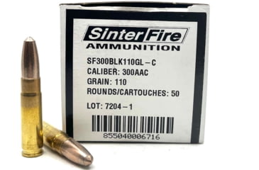 Image of SinterFire GreenLine .300 AAC Blackout 110 Grain Frangible Brass Rifle Ammo, 50 Rounds, SF300BLK110GL-C