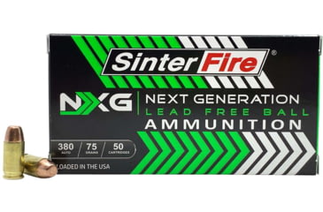 Image of SinterFire NXG .380 ACP 75grain Lead-Free Ball Brass Cased Pistol Ammo, 50 Rounds, SF38075NXG