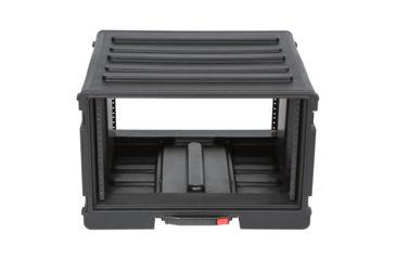 Image of SKB Cases 6U Roto Rolling Rack w/ wheels and handle, Black, 19in x 10.5in 1SKB-R6UW