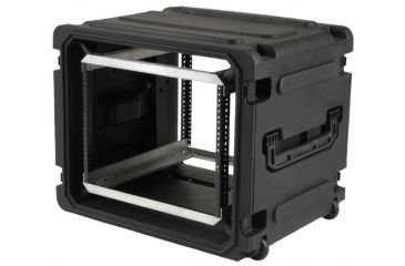 Image of SKB Cases 20 Deep 8U Roto Shockmount Rolling Rack 19 rackable x 20 deep x 14 high 3SKB-R08U20W