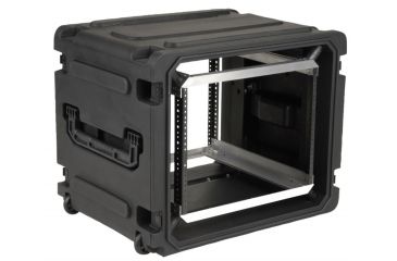Image of SKB Cases 20 Deep 8U Roto Shockmount Rolling Rack 19 rackable x 20 deep x 14 high 3SKB-R08U20W