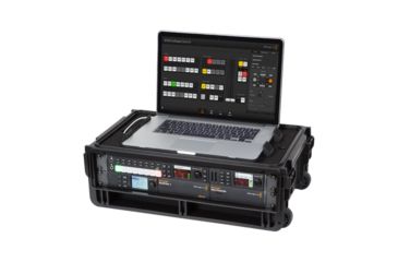 Image of SKB Cases Injection Molded Laptop/2U Studio Flyer Rack Case w/Wheels and Pull handle, Black 1SKB-iSF2U
