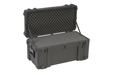 Image of SKB Cases Cases Roto Mil-Std Watertight Case 15 Deep with pull handle and wheels 32 x 14 x 15, Cubed Foam, 3R3214-15B-CW