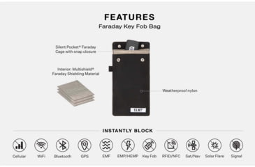 Image of SLNT Faraday Key Fob Bag, Black, Small, SPS-SFGBN
