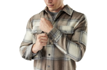 Image of Smartwool Anchor Line Shirt Jacket - Mens, Almond Plaid, Large, SW000122M61100L000
