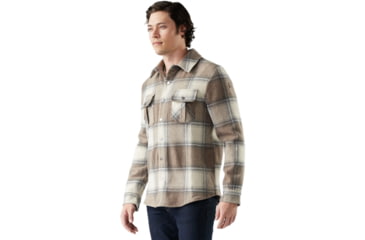 Image of Smartwool Anchor Line Shirt Jacket - Mens, Almond Plaid, Large, SW000122M61100L000
