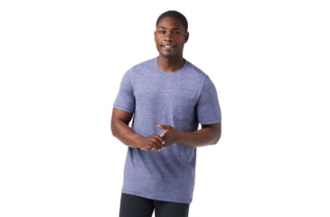 Image of Smartwool Merino Hemp Blend Short Sleeve Pocket Tee - Mens, Nightfall Blue Heather, Small, SW017026P44100S000