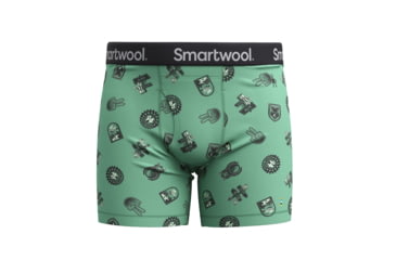 Image of Smartwool Merino Print Boxer Brief Boxed - Mens, Zen Green Trail Ride, Extra Large, SW017005P6510XL000