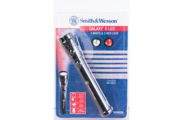 Image of Smith &amp; Wesson Powertech Galaxy 6 Flashlight, Black body, 3 White LED, 3 Red LED 110242