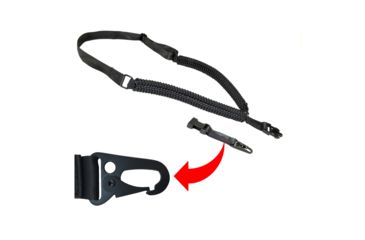 Image of Sniper Single 1 Point Paracord Tactical Sling for Rifle, Shotgun with QD Quick Release Hooks for Sling Adapter, Black 1PPS-B