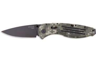 Image of SOG Aegis Knife w/ SE Fold 3.5in. Steel Blade and Digi Camo GRN Handle, BLK TiNi Finish, Black AE06-CP