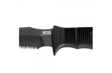 Image of SOG SEAL Team Elite 12.3 inch Fixed Blade Knife, Partially Serrated Edge, Clip Point, AUS-8, Hardcased Black TiNi Blade, Black Handle, Ballistic Nylon Sheath, SE37-N